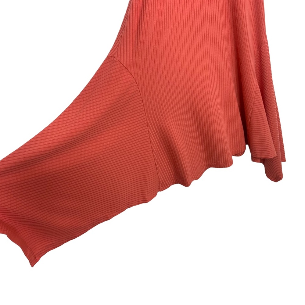 Anthropologie Ribbed Kingsolver Midi Tank Dress XXS Raspberry Shark bite Hem - Picture 5 of 9